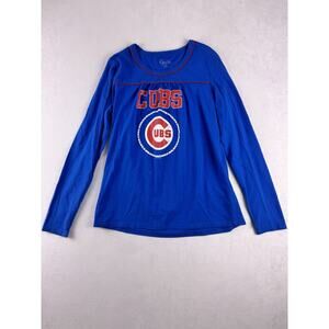 Chicago Cubs G-III 4Her Carl Banks Scoop Neck Rhinestone Top Women M
